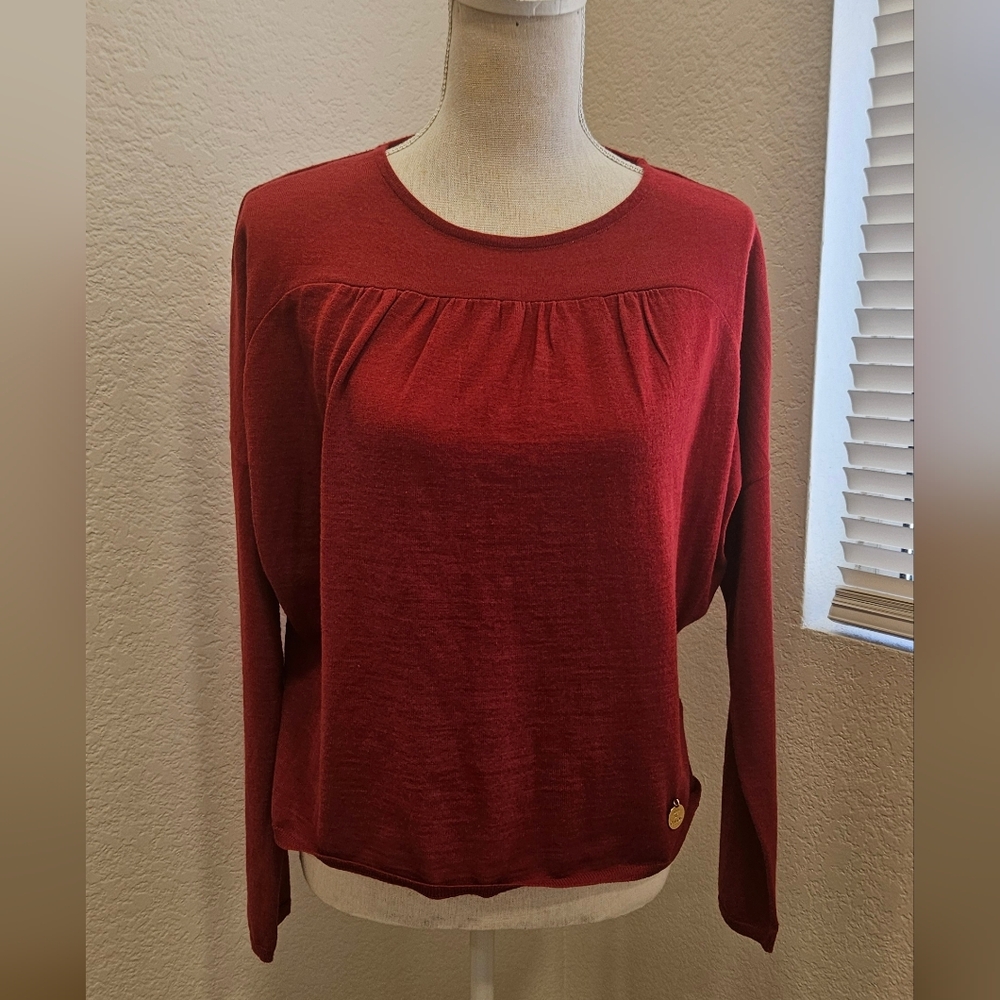 See By Chloe Burgundy Lightweight Sweater